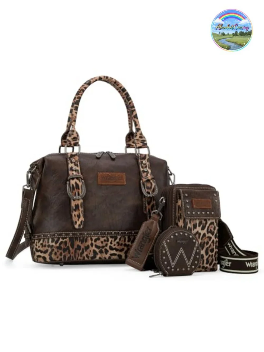3 Piece Doctor Bag Set with Cell Phone Handbag and Coin Purse Leather Satchel